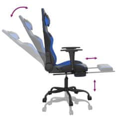 Vidaxl Masážní herní židle s podnožkou černá a modrá umělá kůže