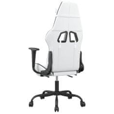 Greatstore Herní židle s podnožkou bílá a černá umělá kůže