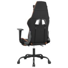 Vidaxl Herní židle s podnožkou černá a oranžová umělá kůže