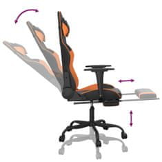 Vidaxl Masážní herní židle s podnožkou černá a oranžová umělá kůže