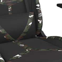 Vidaxl Masážní herní židle s podnožkou černá a maskáčová umělá kůže