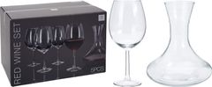 H & L Set Crystal - skleněný dekantér 750ml a 4ks sklenic na víno 580ml VER000571