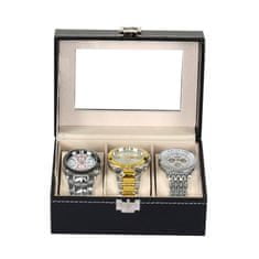 Northix Luxusní Watch Box - 3 sloty na hodinky 