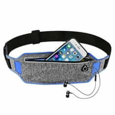 Northix Běžecký pás s mobilní přihrádkou - šedá a modrá 