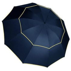 Northix Větruodolný deštník, 130 cm - Modrý 