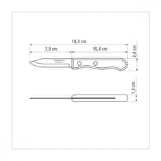 Tramontina Dynamic kuchyňský nůž na ovoce/zeleninu 7,5cm přírodní dřevo