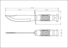 Tramontina Nůž lovecký 12,5cm v černém koženém pouzdře s poutkem