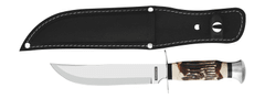 Tramontina Nůž lovecký 15cm v černém koženém pouzdře s poutkem