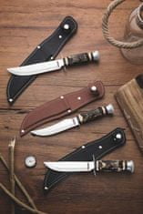 Tramontina Nůž lovecký 12,5cm v černém koženém pouzdře s poutkem