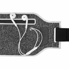 Northix Běžecký pás s mobilní přihrádkou - šedá a černá 