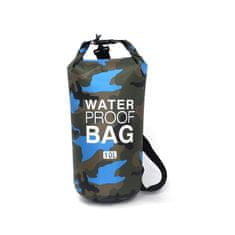 Northix Voděodolná taška 10L, Camouflage - Světle modrá 