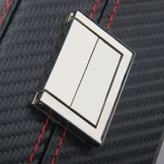Northix Prémiová krabička na hodinky z uhlíkových vláken – 12 slotů se stříbrnými detaily 