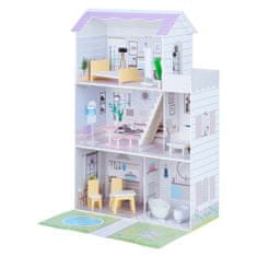 Teamson Olivia's Little World- 12" fialový domeček pro panenky s předzahrádkou a odpovídajícím příslušenstvím (ručně vyráběný)