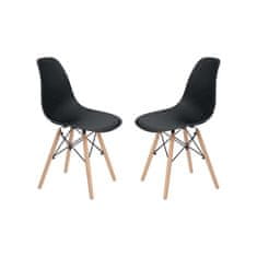 Teamson Allan Moderní Sada 2 Kuchyňských Jídelních Židlí (Pouze Židle), Moderní Domácí Sezení V Černé Barvě A Dřevěnými Nohami