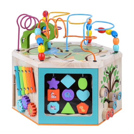 Teamson Teamson Kids - Předškolní herní laboratoř Velká dřevěná kostka pro učení ze 7 stran