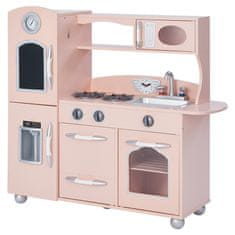 Teamson Dětská Růžová Dřevěná Kuchyňka Westchester Retro S Výrobníkem Ledu Td-11414P