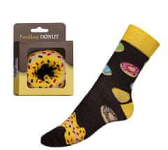 Bellatex Ponožky Donut v dárkové balení - 39-42 - černá, žlutá