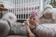 ENIE BABY Turban - dětská čepice Pink Leaves, 3-6 měsíců