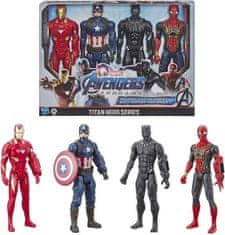 MARVEL Avengers Sada 4 Figurek 30 cm Černý Panter Iron Man Kapitan Amerika Spiderman od Hasbro.