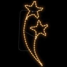 Greatstore Světelné řetězy ve tvaru hvězdy 8 ks teplé bílé 125,5x53x4,5 cm