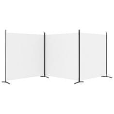 Greatstore 3dílný paraván bílý 525 x 180 cm textil