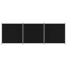 Petromila 3dílný paraván černá 525 x 180 cm textil