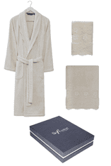 Soft Cotton Soft Cotton Dárkové balení županu, ručníku a osušky STELLA Krémová L