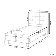 Beliani Čalouněná postel béžová elektricky polohovací 90x200 cm DUKE