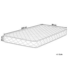 Beliani Oboustranná pružinová matrace středně tvrdá / tvrdá 80 x 200 cm DUO