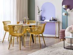 Beliani Sada 4 jídelních židlí žluté PESARO