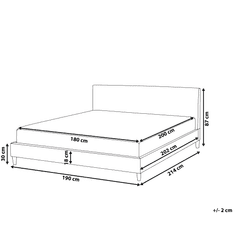 Beliani Čalouněná hnědá postel se vzhledem kůže 180x200 cm FITOU