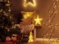 Beliani Vánoční stromek z topolového dřeva s LED světly 35 cm JUVA