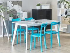 Beliani Sada 4 jídelních židlí plastových modrých CAMOGLI
