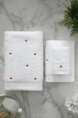 Soft Cotton Soft Cotton Dárkové balení ručníků a osušek MICRO LOVE Bílá / růžové srdíčka