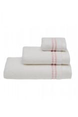 Soft Cotton Soft Cotton Osuška CHAINE 75X150 cm Bílá / růžová výšivka