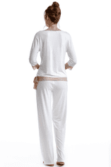 Luisa Moretti Luisa Moretti Dámské bambusové pyžamo ROZALIE Krémová XL