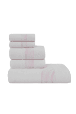 Soft Cotton Soft Cotton Dárková sada ručníků a osušek AQUA Bílá / růžová výšivka Sada (2ks malý ručník 33x33cm, 2ks ručník 45x90cm, osuška 75x150cm)