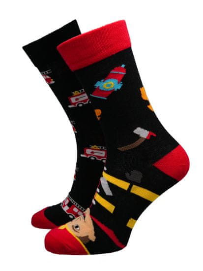 Hesty Socks unisex ponožky Fireman černo-červené
