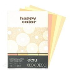 Happy Color Blok s barevnými papíry A4 Deco 170 g - ecru odstíny