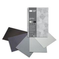 Happy Color Blok s barevnými papíry A4 Deco 170 g - šedé odstíny