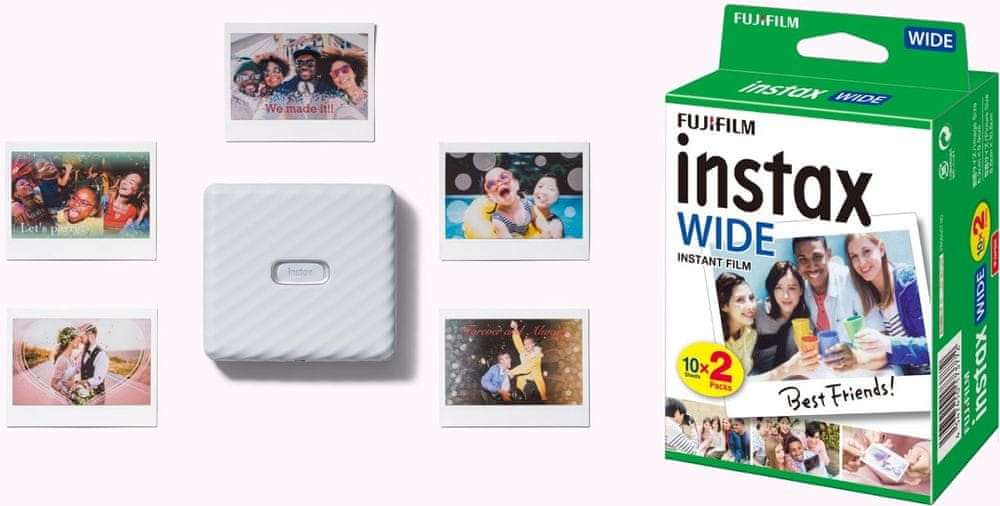 Levně FujiFilm Instax Wide Link White + Wide film 2×10