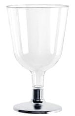 Santex Plastové sklenice na víno stříbrné 150ml 6ks