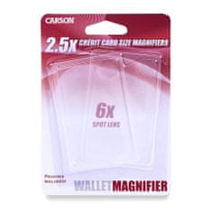 Carson Wallet Magnifier Fresnelova lupa (2,5x;6x) WM-01, 2ks