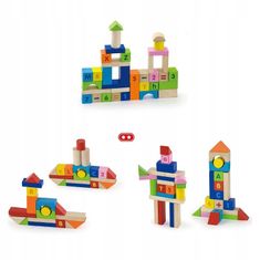 Viga Toys Dřevěné vzdělávací bloky 100 ks. Cy