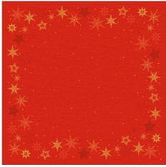 Duni Ubrus vánoční Silk Red star