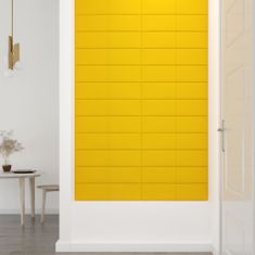 Greatstore Nástěnné panely 12 ks žluté 60 x 15 cm samet 1,08 m²