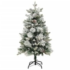 Greatstore Vánoční stromek zasněžený s LED a šiškami 120 cm PVC a PE