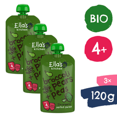 Ella's Kitchen BIO Hruška, hrášek a brokolice 3x 120 g