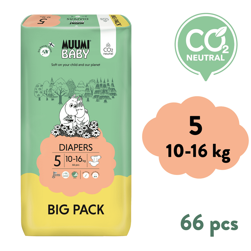 Levně MUUMI BABY Big Pack vel. 5 MAXI+ (10-16 kg) 66ks