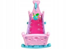 Lean-toys Růžová kolébka pro panenky s houpacím lůžkem Rattle